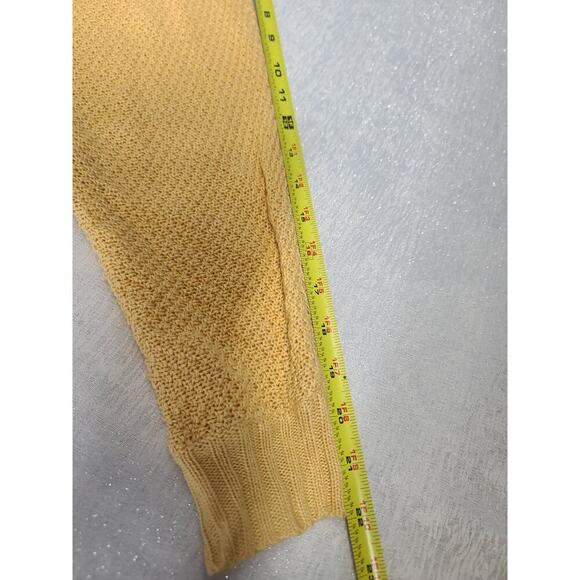Velvet by Graham & Spencer marigold yellow cardigan size Small loose knit Office - Picture 8 of 9
